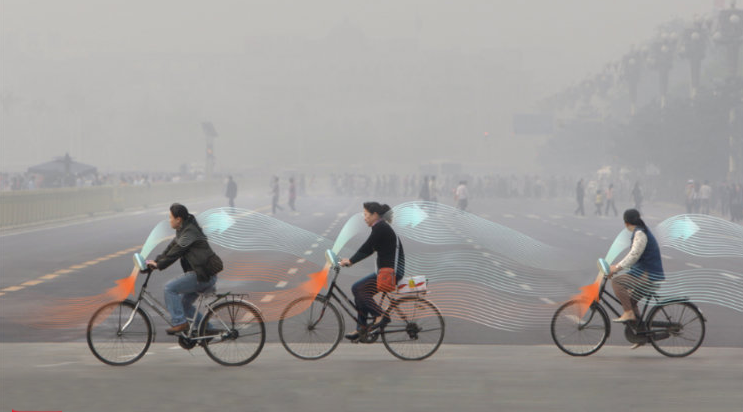 Ride This Bicycle Which Inhales Dirty Air and Cleans it…!