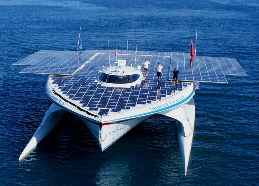 world's largest solar powered boat - first to circle globe